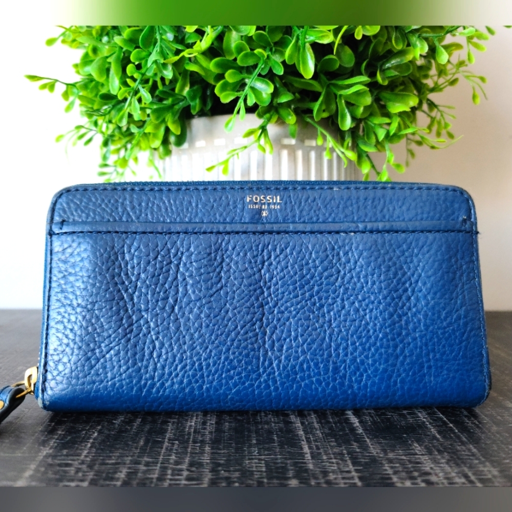 Fossil Blue Leather Wallet